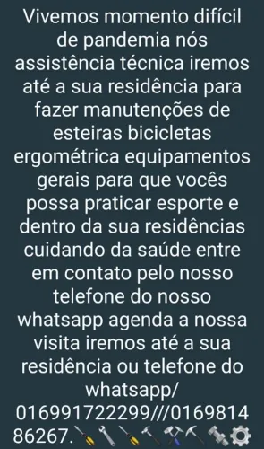 Manutenção de esteiras e bicicletas ergométricas