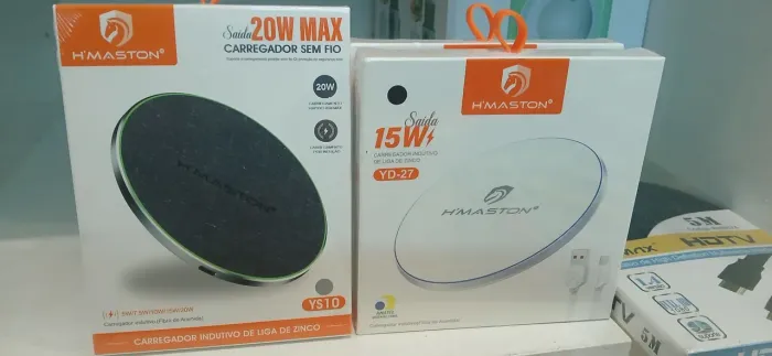Carregador Indutivo H'MASTON 20W e 15W - Sem Fio e Liga de Zinco