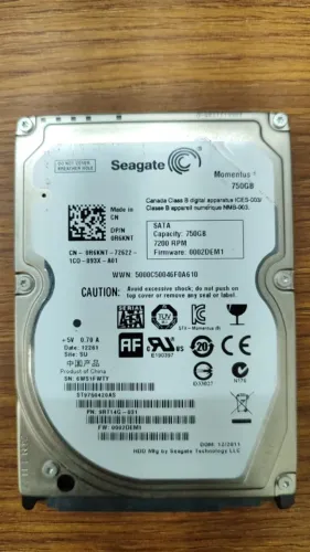 HD Seagate para notebook 750 GB