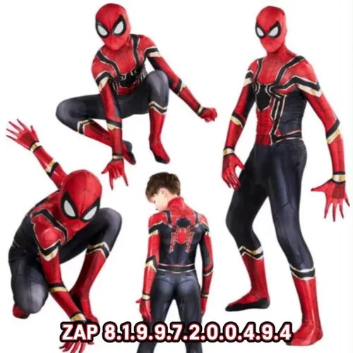 Fantasia Homem Aranha Traje Ferro Tony Stark Vingadores com Máscara