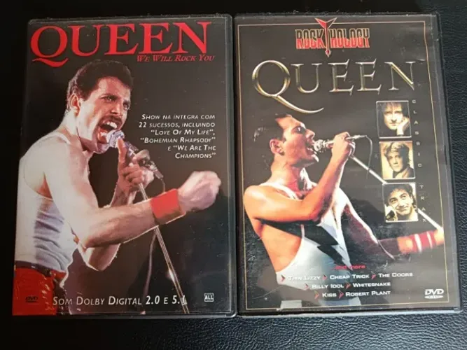 2 DVD's Queen + Rockhology c/ Queen, Whitesnake, Kiss, Robert Plant, The Doors, etc...
