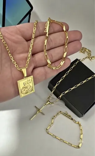 Conjunto Cartie 3mm idêntico ao ouro 