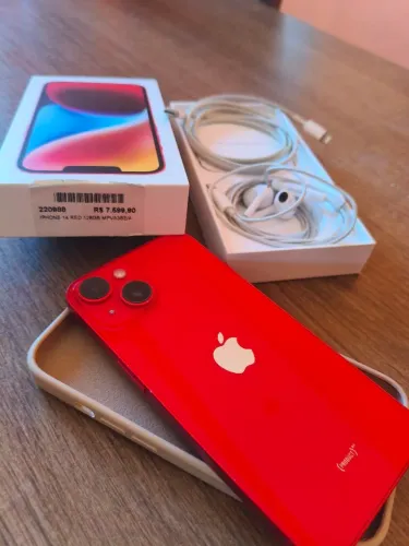 IPHONE 14, 128GB, COM CAIXA, CARREGADOR, FONE DE OUVIDO, CAPA E PELICULA.