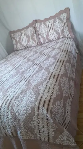 Colcha casal padrão + 2 portas travesseiros dupla face de Microfibra