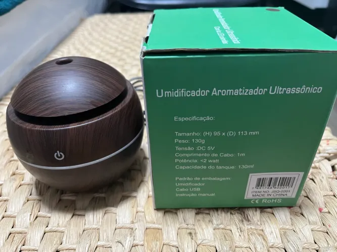 Umidificador aromatizador ultrassônico led colorido