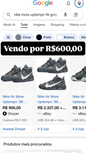 Nike more up tempo 96 grey