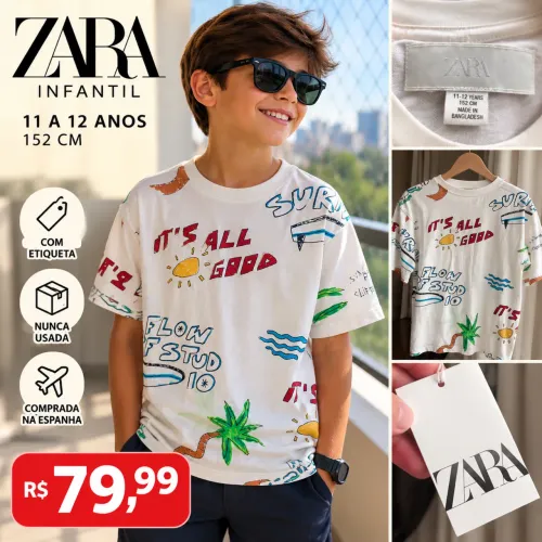 CAMISETA INFANTIL ZARA | 11 A 12 ANOS | COMPRADA NA ESPANHA