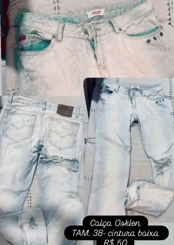 Calça Osklen tamanho 38 . Cintura baixa. 50