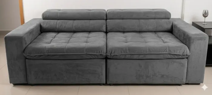 Sofá Retrátil e Reclinável em Suede - Super Confortável (2,50m)