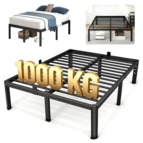 Estrado De Metal Para Cama De Casal Fácil De Instalar e Dobrável Com Suportes