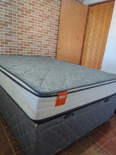 Cama Box Baú Casal E Colchão