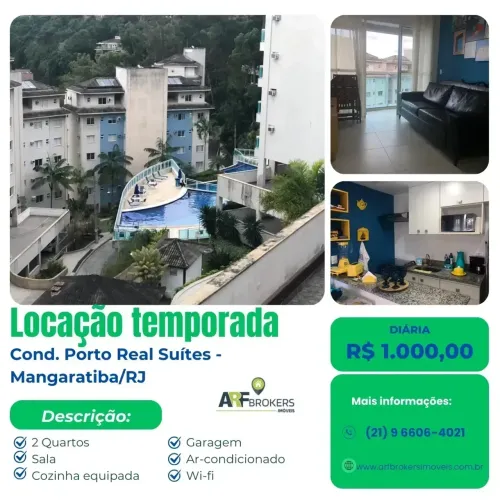 Apartamento para locação temporada no Condomínio Porto Real Suítes