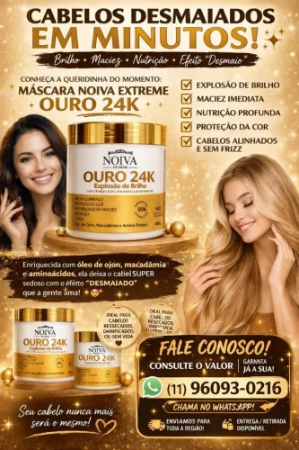 Creme Ouro 24k que restaura seus cabelos