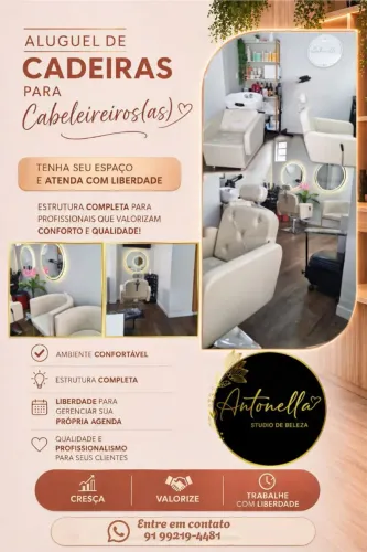 Aluguel de cadeira para cabeleireiro 