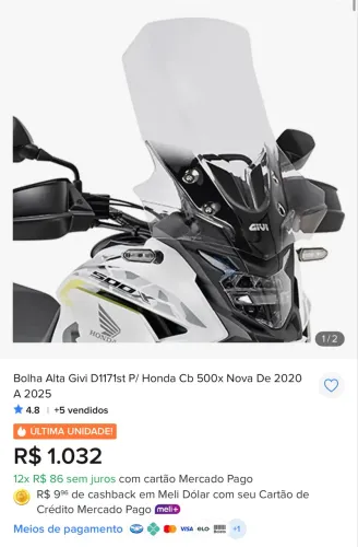 Peças e Acessórios Cb 500x 