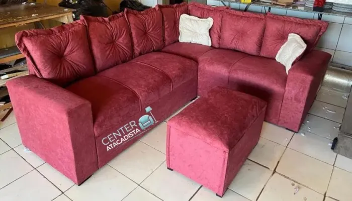 Sofá de Canto Vermelho