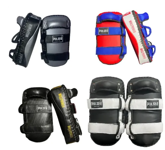 Par Aparador Reto Chute Muay Thai Manopla Pao Thunder Pulser