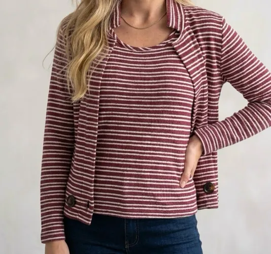 Conjunto twin-set (regata + casaco)TAM M