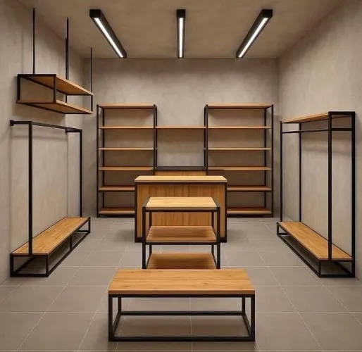 Closet industrial e cabideiros