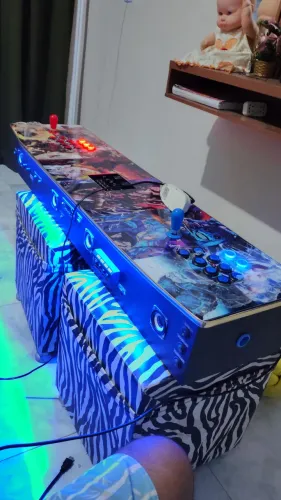 Fliperama Arcade 1,20cm -Manches Second Impacto + botões ópticos - KoF, Street Fighters...