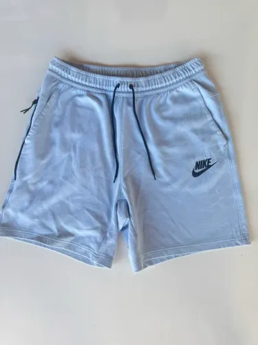 bermuda nike tech fleece azul bebê g