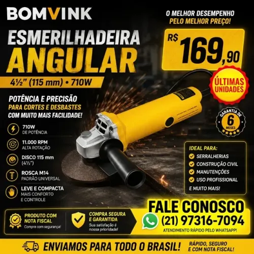 Esmerilhadeira Angular 710W - BOMVINK