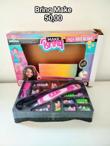 Kit de Acessórios para Cabelo com Aplicador e Miçangas (Makebrinq da Polibrinq)