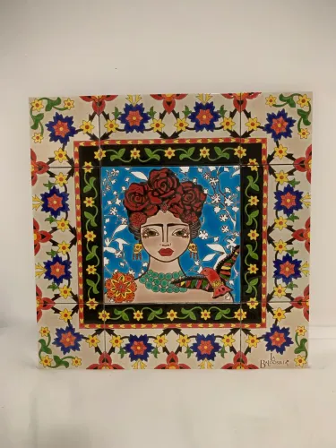 Quadro de azulejos frida kahlo