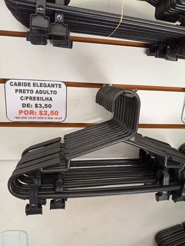 Cabide com presilha adulto 2,50un. promoção até 18/07