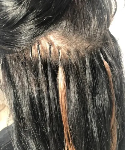 Aplicacao mega hair queratina/ponto americano 