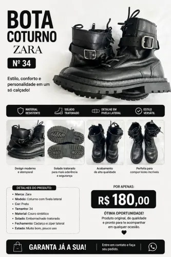 Bota coturno Zara