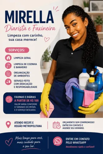 Diárias e faxinas em Recife e região metropolitana 