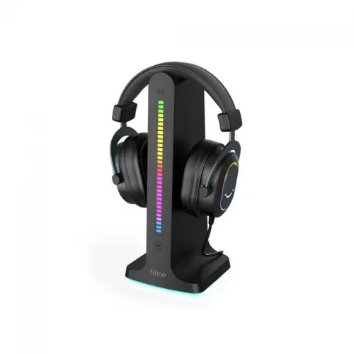 Suporte Para Headset RGB Fifine S3, Sound Light Sync, Black