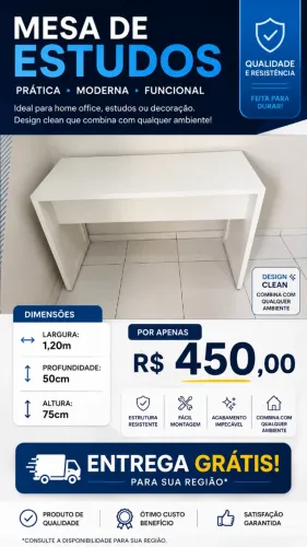 ? Mesa 1,20m Promoção HOJE - Últimas Unidades