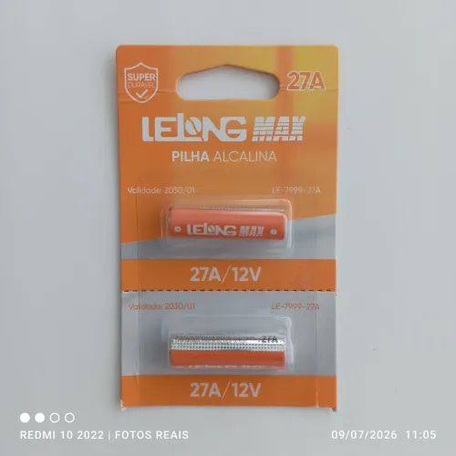 2 por 10 Pilha controle garagem 27A 12V alcalina