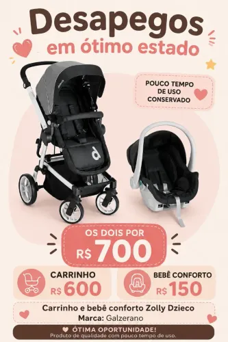 Carrinho + bebê conforto