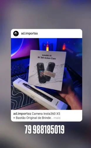 Camera Insta360 X5 nova lacrado com bastão Original