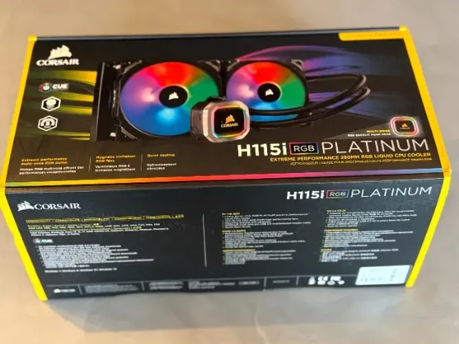 Water Cooler Corsair iCUE H115i RGB Platinum 280mm - Completo na Caixa
