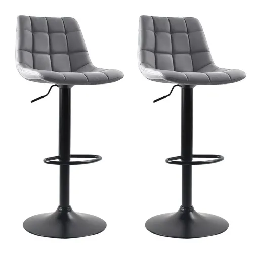 Conjunto com 2 Banquetas Giratórias Kinney Cinza