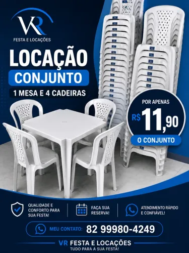 Cadeiras e mesas aluguel