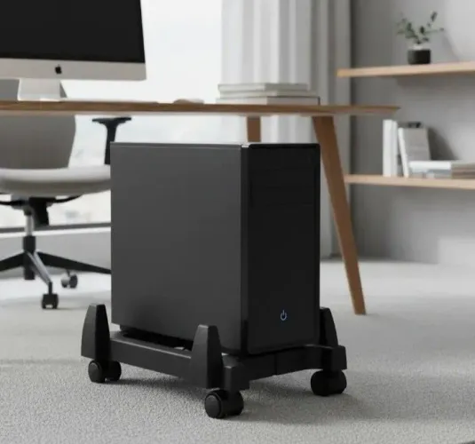 Suporte de chão para CPU ou nobreak com rodinha largura ajustável organizador