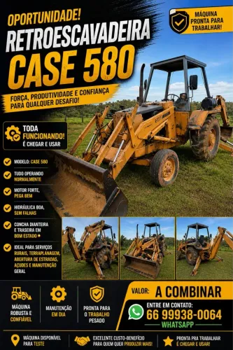 Vendo retroescavadeira case 580