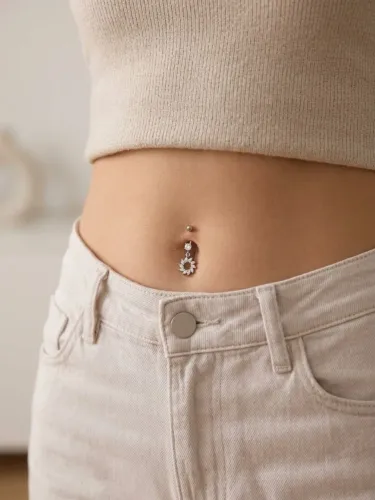 Piercing Umbigo Prata Legítima