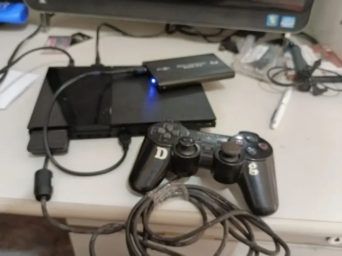 Playstation 2 slim com HD externo 