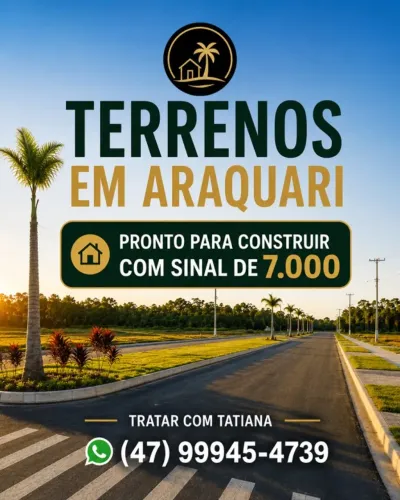 Terreno liberado para construir em Araquari