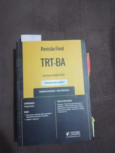Revisão final Analista Judiciário TRT BA