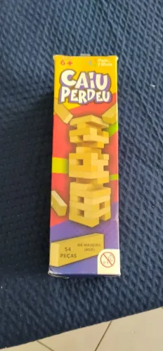 Jogo Caiu Perdeu Pais & Filhos Madeira MDF 54 Blocos 6+ Anos