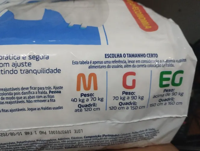 Fralda dauf geriátrica fita adulto promoção