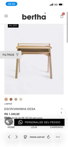 Escrivaninha Desa Bertha Home - compacta e desmontável