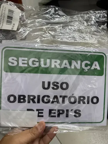 5 Placas Aviso Segurança Uso Obrigatório De Epi 25x18 Cm